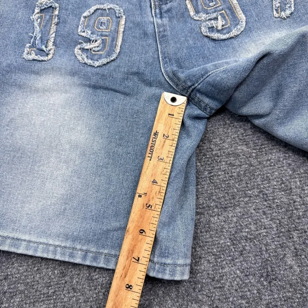 Manfinity Jorts Baggy Jean Shorts Mens Size Medium Light Wash 1997 VTG Y2K Style